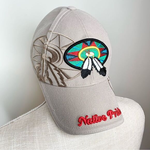 Native Pride Embroidered Dreamcather Feathers Baseball Hat Velcro Closure - Picture 1 of 10